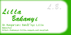 lilla bakanyi business card